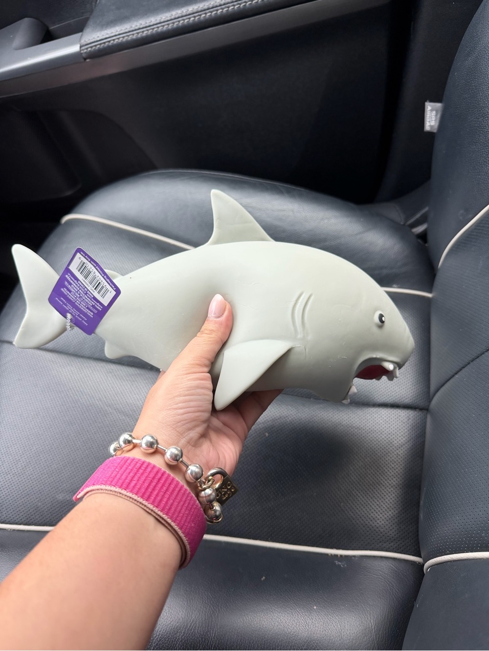 Jumbo Gray SquishShark for stress relief